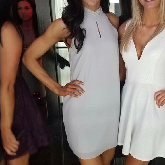 Naked Zebra Grey Sheath Dress Bow Small - Picture 1 of 5